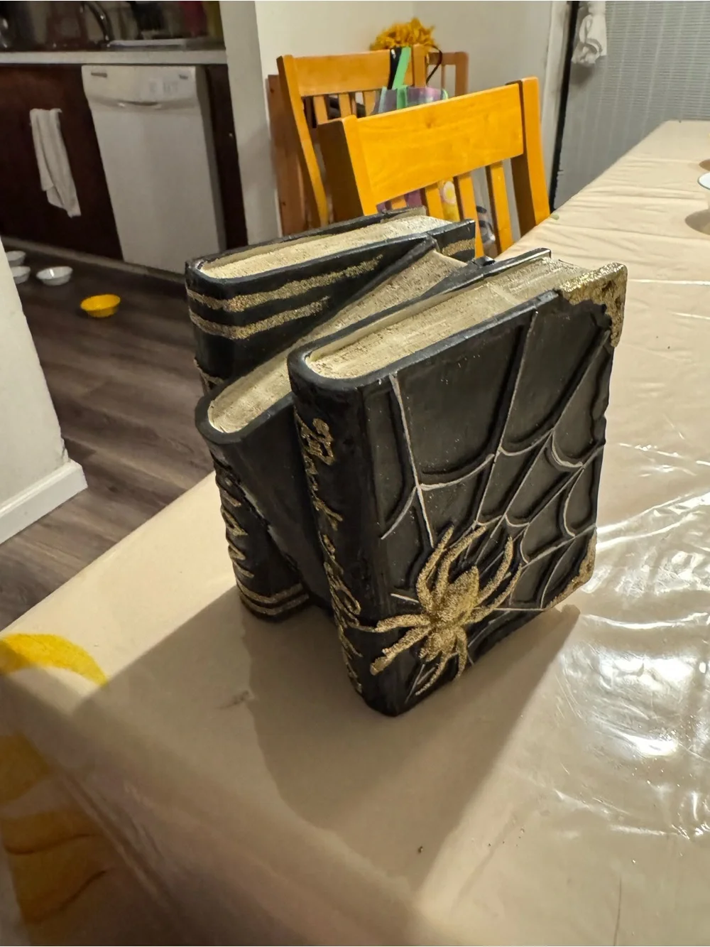 Decorative Black and Gold 'Book of Shadows' Stack - Home Accents- Halloween